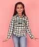 Cutecumber Woven Full Sleeves Checked & California Text Printed Shirt - White