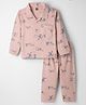Evimo Single Jersey Knit Full Sleeves Co-ords Night Suit With Aeroplane Print - Rose Gold