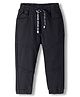 Babyhug Denim Washed Full Length Solid Colour Jeans with Cut & Sew Design & Strech - Black