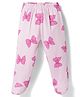 Doodle Poodle Interlock Cotton Knit Bow Printed Bootie Leggings - Pink