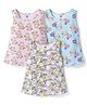 Simply Sinker Knit Sleeveless Frock Bear Print Pack of 3 - Multicolour