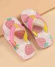 Kookie Kids Slip On Flip Flops With Strawberry Print - Pink