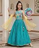 Pine Kids Woven Sleeveless Lehenga Choli Set With Sequin Detailing & Dupatta - Teal Blue
