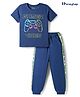 Honeyhap Premium 100% Cotton Knit Half Sleeves Night Suit With Game Print - Oceana