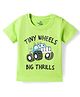 Doodle Poodle 100% Cotton Knit Half Sleeves Vehicles Printed T-Shirt - Limegreen