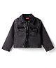 Kookie Kids Woven Full Sleeves Washed Denim Jacket - Charcoal Grey