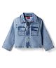 Kookie Kids Woven Full Sleeves Washed Denim Jacket - Light Blue
