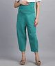 Moms Maternity Cotton Woven High Rise Checked Maternity Trousers - Green