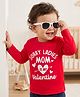 Doodle Poodle 100% Cotton Knit Full Sleeves T-Shirt with Valentine Day Print - Red
