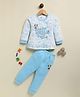 Annie Kids Fleece Knit Mickey & Friends Featuring Full Sleeves Minnie Mouse & Daisy Duck Good Vibes Only Text Printed Sweatshirt & Joggers Set  - Sky Blue