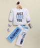 Annie Kids 100% Lyocell Knit Full Sleeves Just Love You Text Printed Top & Palazzo Set - Blue