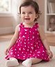 Babyoye Interlock Knit Eco Jiva Finished Floral Printed Frock with Bloomer -  Dark Pink