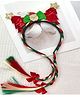 Radhya accessories Christmas Theme Sequins & Glitter Embellished Tree & Santa Applique Detailed Hair Band - Multi Colour