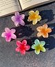 Radhya accessories Set Of 6 Floral Designed Claw Clips - Multi Colour