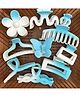 Radhya accessories Set Of 10 Floral & Butterfly Designed Hair Clips - Blue