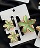 Radhya accessories Set of 3 Floral Designed Hair Claw Clips - Green