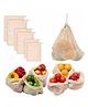 OnearthCotton Refrigerator Mesh Bags - Set of 3 (small,Medium & large)off white