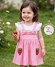 Babyoye Cotton Knit Frock With Inner Tee Half Sleeves With AOP Print Light Pink 6-9 Months