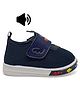 Lil Lollipop Animal Face Designed Velcro Closure Musical Shoes - Navy Blue