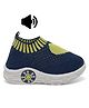 Lil Lollipop Mesh Detailed Heart Designed Slip On Musical Shoes - Navy Blue