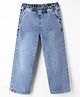 Kookie Kids Full Length Washed Denim Jeans - Light Blue