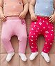 Babyoye Eco Conscious 100% Cotton Knit With Eco Jiva Finish Full Length Diaper Leggings with Floral Print Pack of 2 - Multicolor