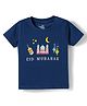Doodle Poodle 100% Cotton Knit Half Sleeves EID Printed T-Shirt - Navy Blue