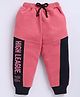 CUTOPIES Cotton Knit High League Text Printed Track Pants - Red