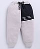 CUTOPIES Cotton Knit Colour Blocked Typography Printed Track Pants - Grey