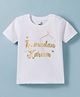 Doodle Poodle 100% Cotton Knit Half Sleeves T-Shirt with EID Print - White