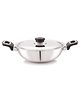 Anjali Fiesta Pro Stainless Steel Kadai, 26 cm, 3.2 L Capacity, with Stainless Steel Lid