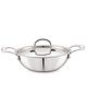 Anjali Tattva Triply Stainless Steel Kadai, 20 cm, 1.6 L Capacity, With Stainless Steel Lid
