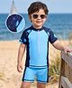 Mark & Mia Half Raglan Sleeves Space Theme Printed Two Piece Swimsuit - Blue