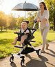 Twin & Single Baby Stroller with Canopy - Black| Foldable & Lightweight| Double Pram for Newborn & Toddler (0-4 Years)| Aluminum Frame| Shock-Absorb Wheels| Storage Basket| Footrest