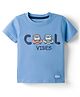 Little Darlings Sinker Knit Half Sleeves Vehicles Printed T-Shirt - Light Blue