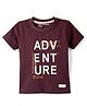 Little Darlings Sinker Knit Half Sleeves Text Printed T-Shirt - Maroon