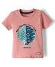 Little Darlings Sinker Knit Half Sleeves T-Shirt With Coding Theme Print - Pink