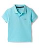 Little Darlings Cotton Knit Half Sleeves Solid Polo T-Shirt - Light Blue