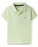Little Darlings Cotton Knit Half Sleeves Solid Polo T-Shirt - Light Green