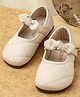 KIDLINGSS Quilted Design Knot Applique Detailed Mary Jane Ballerinas - White