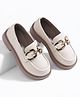 KIDLINGSS Buckle Applique Detailed Slip On Loafers - White