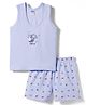 Tango Single Jersey Knit Sleeveless T-Shirt & Shorts Set With Helicopter Print - Light Blue