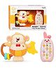 Azhari Banana Bunnies Banana Monkey Baby Finger Piano, Musical Teether & Educational learning toy For kids Color May Vary