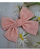 Little Miss Cuttie Bow Applique Detailed & Stones Embellished Hair Clip - Peach