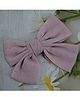 Little Miss Cuttie Bow Applique Detailed & Stones Embellished Hair Clip - Light Pink