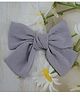 Little Miss Cuttie Bow Applique Detailed & Stones Embellished Hair Clip - Grey