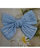 Little Miss Cuttie Striped Bow Applique Detailed Hair Clip - Light Blue