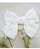 Little Miss Cuttie Striped Bow Applique Detailed Hair Clip - White
