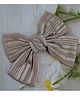 Little Miss Cuttie Striped Bow Applique Detailed Hair Clip  - Beige