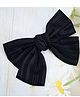Little Miss Cuttie Striped Bow Applique Detailed Alligator Hair Clip - Black